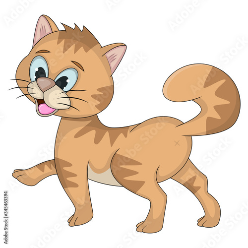 Cat adorable and funny cartoon vector illustration © warawiri