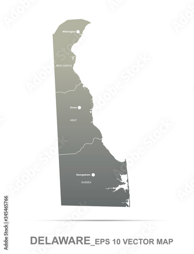 delaware map. vector map of...