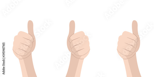 Hand with thumb. Feedback concept. Vector isolated illustration. Congratulate winner vector design illustration. Vector Thumbs up.