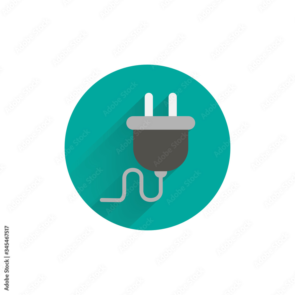 plug colorful flat icon with long shadow. electric plug flat icon plug colorful flat icon with long shadow. electric plug flat icon
