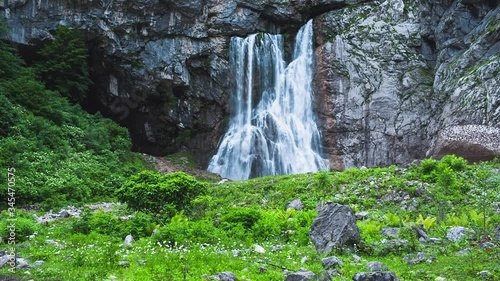 View of beautiful moutain and the waterfal in the National Park photo