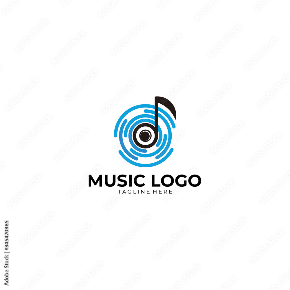 music logo icon vector isolated