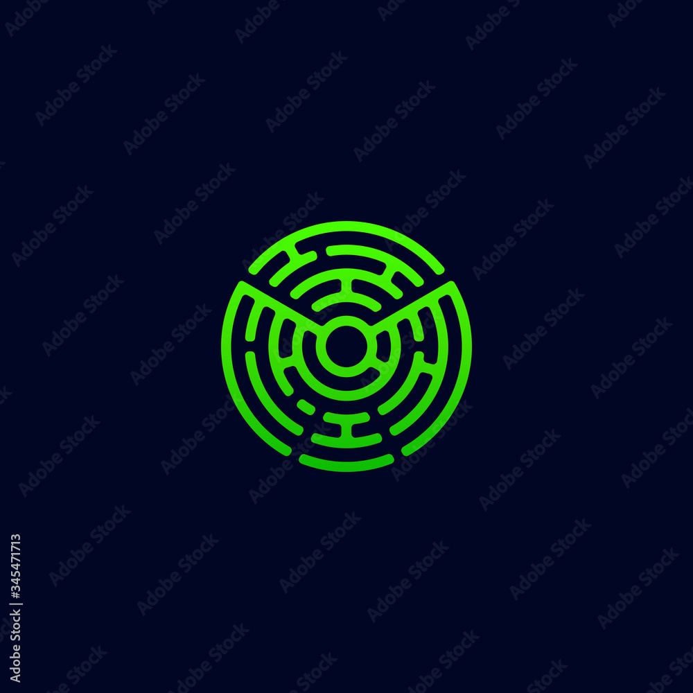 Maze icon logo vector design template concept. isolated on black background Maze icon logo vector design template concept. isolated on black background