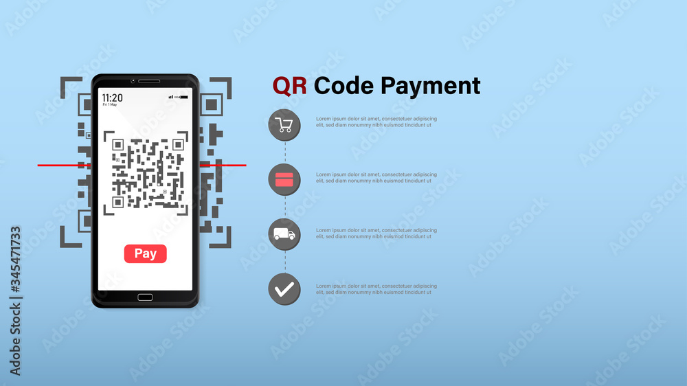 Smart phonescan QR code mobile phone for digital payment concept. modern business concept.Shopping online concept vector illustrator. Smart phonescan QR code mobile phone for digital payment concept. modern business concept.Shopping online concept vector illustrator.