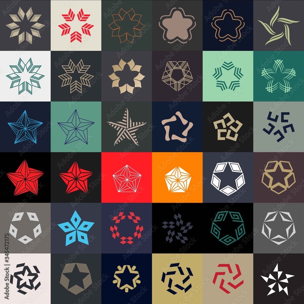 Set of Premium star logo design