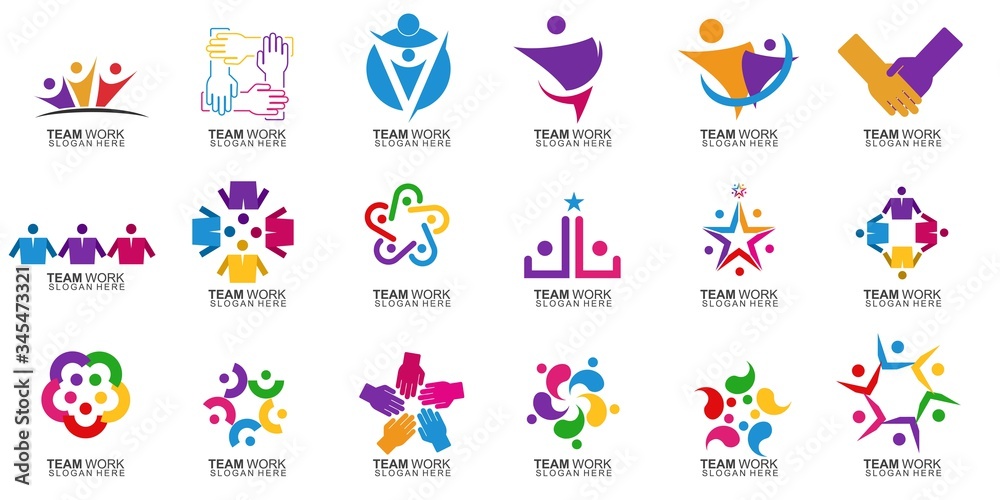 Set of Team Work Logo Design