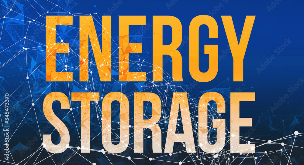 Energy Storage theme with abstract network lines and patterns