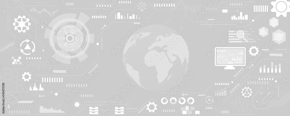 Fototapeta premium icons set business and technology vector background