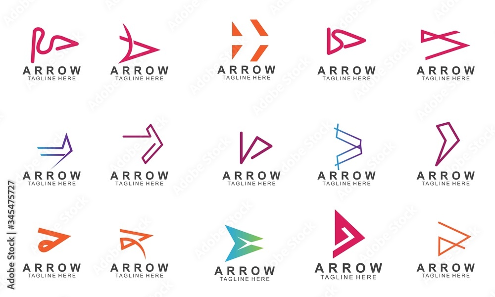 Set of arrow logo design Set of arrow logo design