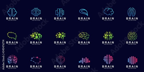 Set of Brain logo creative design
