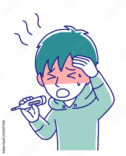 熱がある男の子
