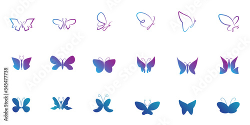 Set of Butterfly Logo Design