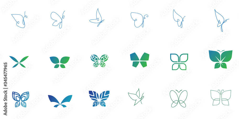 Set of Butterfly Logo Design Set of Butterfly Logo Design