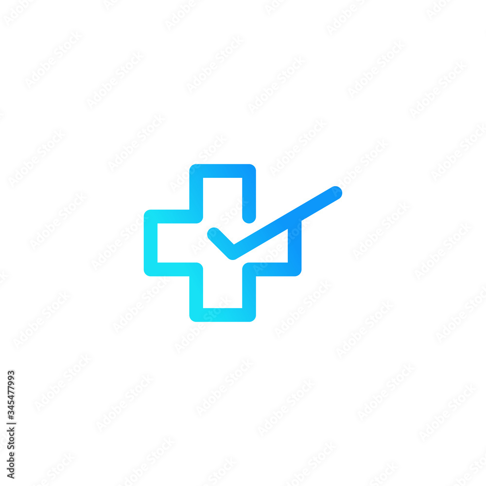 Medical cross with check mark logo design vector template Medical cross with check mark logo design vector template