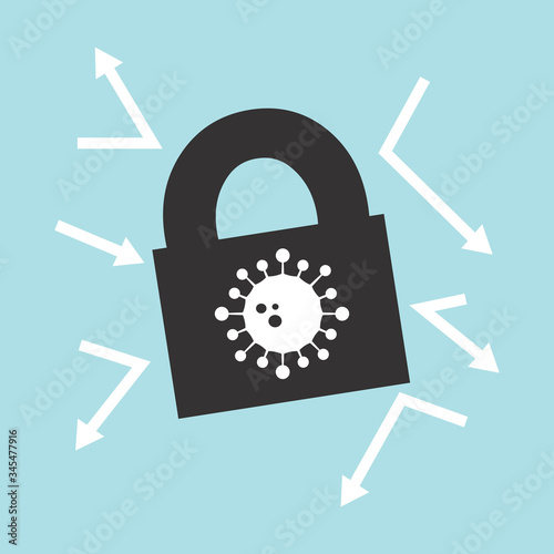 Locking Down to Prevent Corona Virus Or Covid-19 Not to Spread Widely Vector Illustration