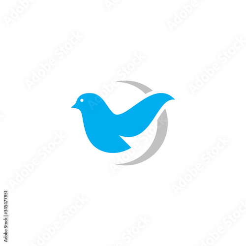 Bird moon logo design vector template