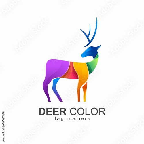 Abstract Deer logo colorful illustration