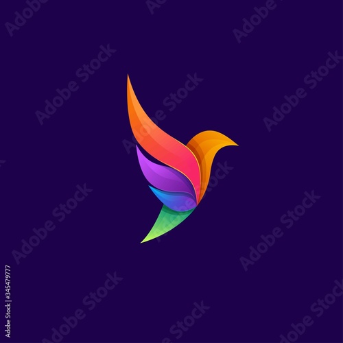 Bird logo colorful with illustration