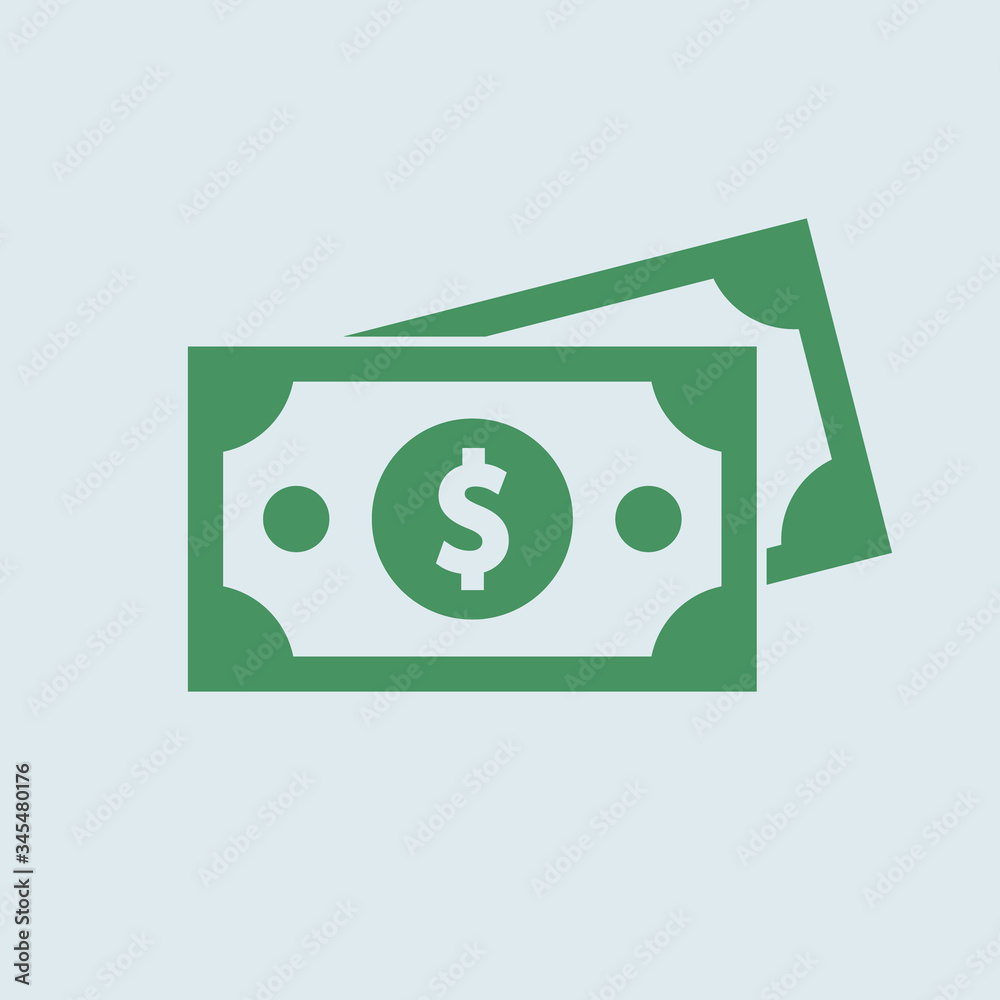 dollar bill icon. Vector flat simple symbol in green color dollar bill icon. Vector flat simple symbol in green color