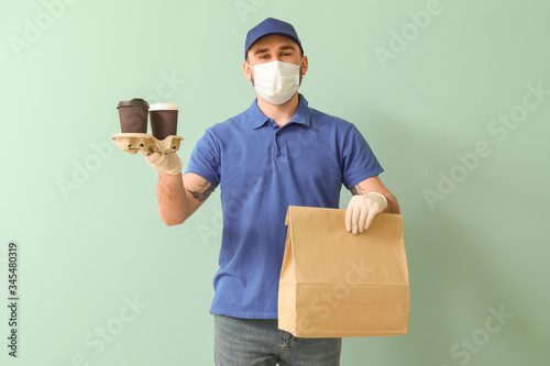 Male courier of food delive...