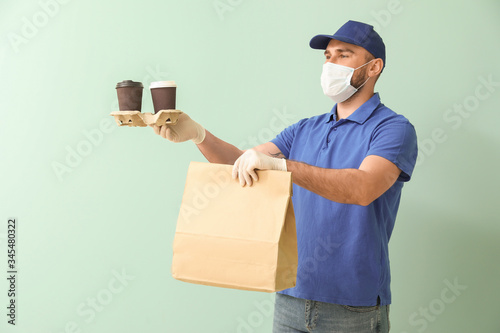 Male courier of food delive...