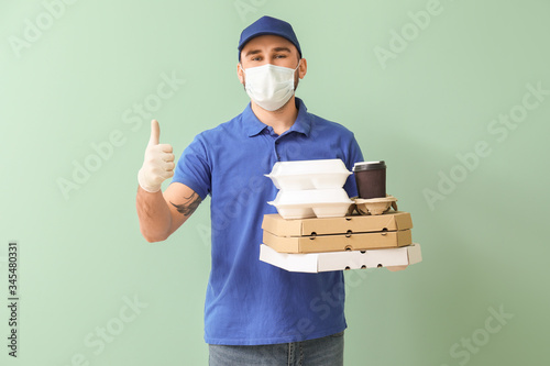 Male courier of food delive...