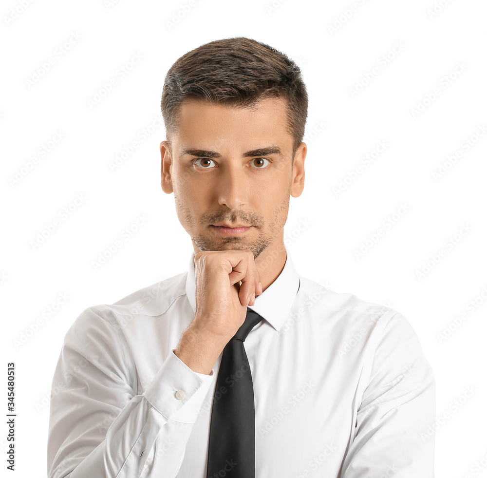 Portrait of handsome businessman on white background Portrait of handsome businessman on white background