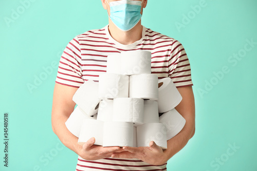 Man in protective mask and ...