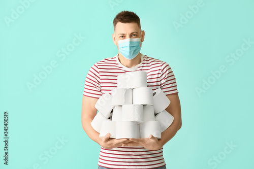 Man in protective mask and ...