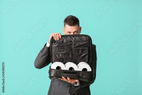 Businessman with toilet pap...