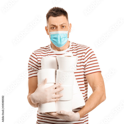 Man in protective mask and ...
