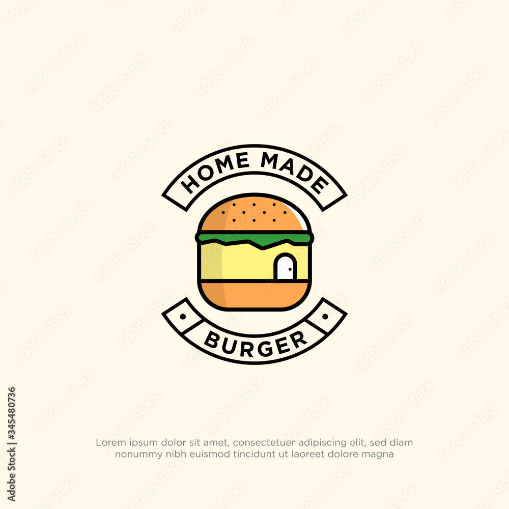 Fresh Homemade Burger logo designs, food and beverages logo cartoon vector Fresh Homemade Burger logo designs, food and beverages logo cartoon vector