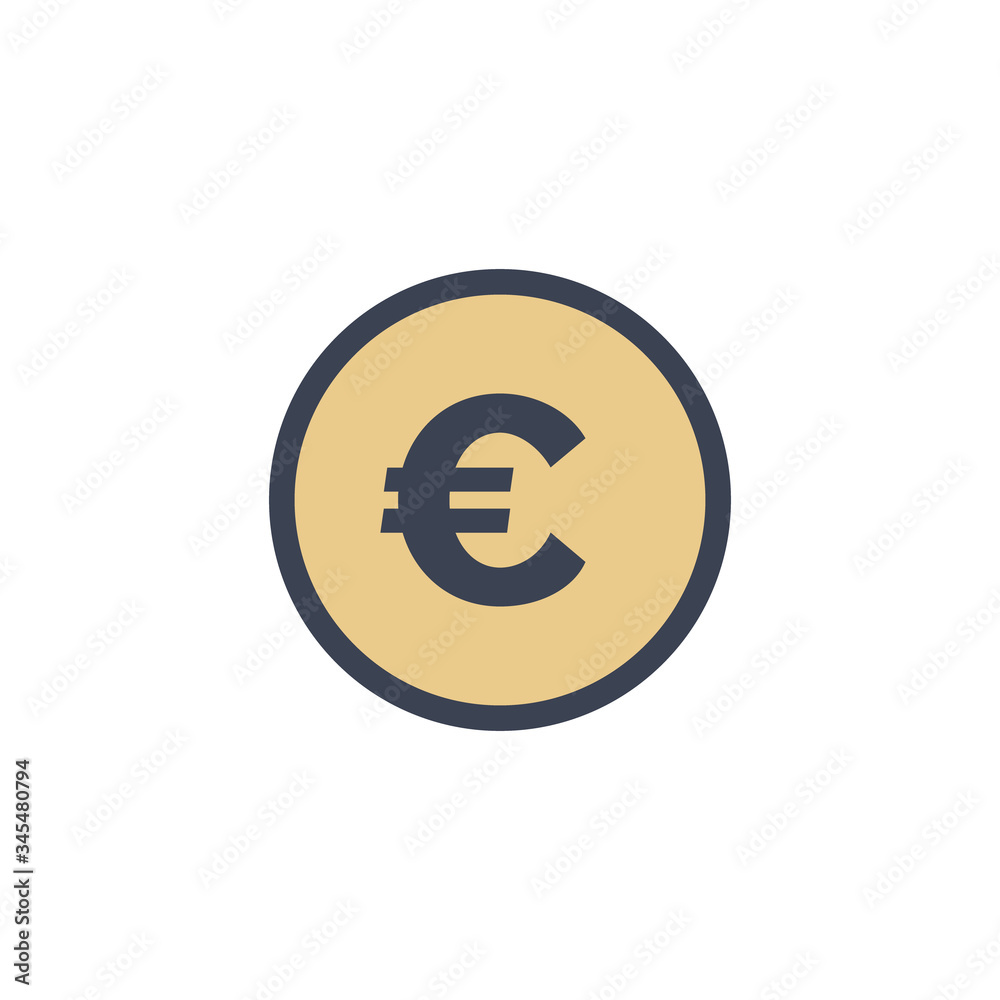 euro coin icon. vector flat style symbol euro coin icon. vector flat style symbol