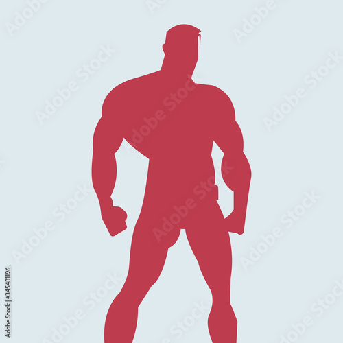silhouette super man red color. vector symbol