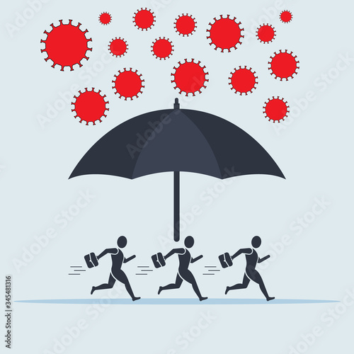 dark umbrella protecting merchants immune novel coronavirus covid-19 pneumonia infection