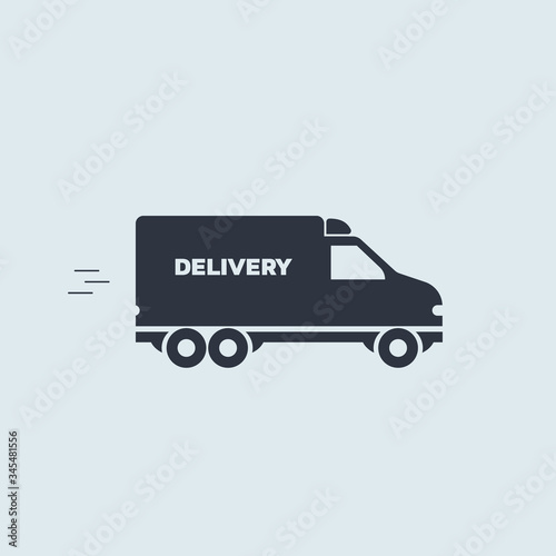 delivery minivan icon. vector simple symbol in flat style
