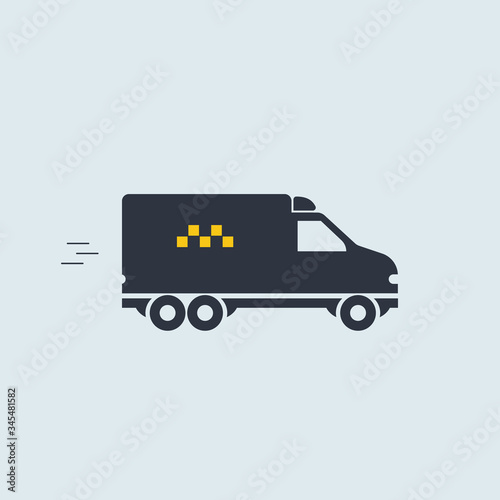 taxi minivan icon. vector simple symbol in flat style