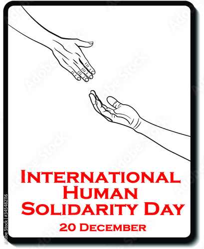 Poster help care hand illustration international human solidarity day 20 December