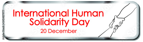 Poster banner hand illustration international human solidarity day 20 December