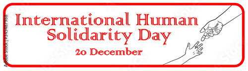 Poster banner hand illustration international human solidarity day 20 December