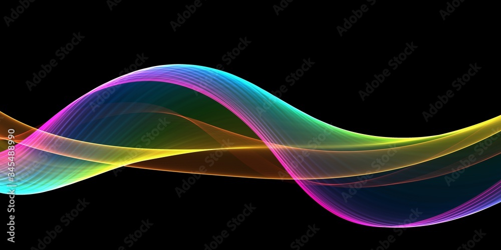 Keuken achterwand met Abstract rainbow light wave futuristic background #345488990