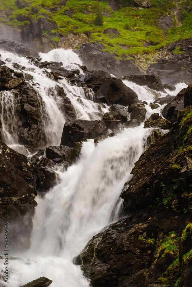 Latefossen waterfall Norway, Hordaland Latefossen waterfall Norway, Hordaland