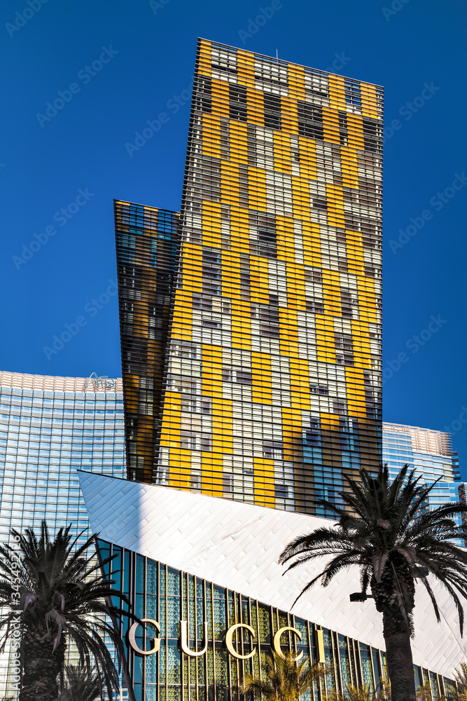 Apartment Blocks behind the Gucci Building in Las Vegas Stock