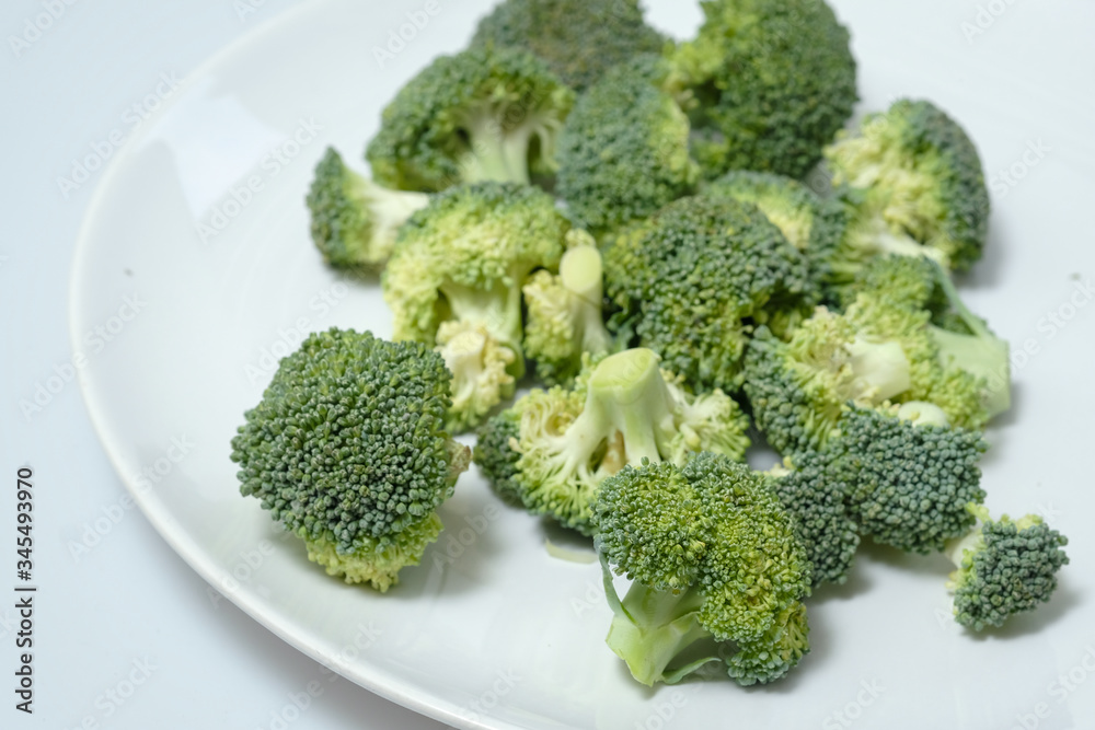 Fresh broccoli isolated on white background