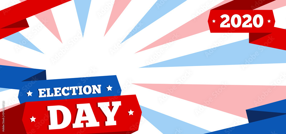 2020 USA america election day  banner  design with copy space