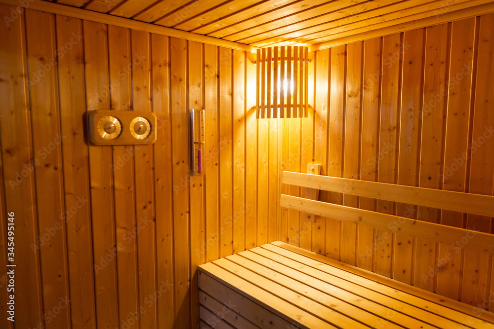 interior sauna steam baked room . interior sauna steam baked room .