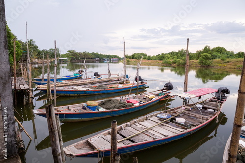 fisherman boat on river at countryside . © Rattanachai