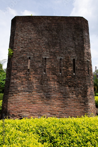 Khuk Khi Kai red prison in historic , famous landmark in Laem sing Chanthaburi Thailand .