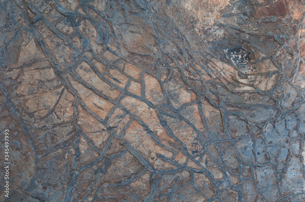 Naklejka premium Natural marks on the rock. Integral Natural Reserve of Inagua. Gran Canaria. Canary Islands. Spain.