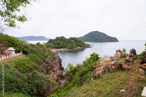 Chanthaburi Thailand - Oct, 2019 ; many traveller at viewpoint on Noen Nangphaya mointain in Chantaburi Thailand .